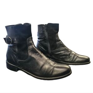 Sesto Meucci Suede Black Side Zip Ankle Classics Boots 10